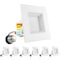 Luxrite 4 Inch Square LED Recessed Can Lights 5 CCT Selectable 2700K-5000K 11W 750LM Dimmable 6-Pack LR23785-6PK - alternate 1